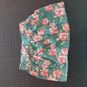Christmas Poinsettia Skirt with Pockets